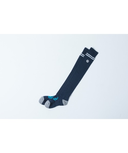 CPG GOLF（シーピージーゴルフ）の「Double border knee high socks（ダブルボーダーニーハイソックス）（ソックス/靴下・メンズ・ホワイト/ネイビー/グレー・ONE SIZE）」の4枚目の写真
