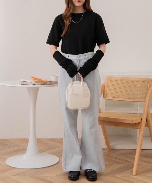 WEGO（ウィゴー）の「WEGO/アームウォーマーニットトップス（ニット/セーター・レディース・ブラック/サックスブルー/ピンク/アイボリー・FREE）」の12枚目の写真