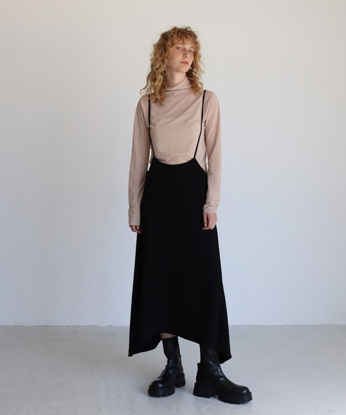 DRESSLAVE（ドレスレイブ）の「acetate heritage adjustable string dress(アジャスターフレアスカート)（ワンピース・レディース・ブラック/グリーン・38）」の2枚目の写真