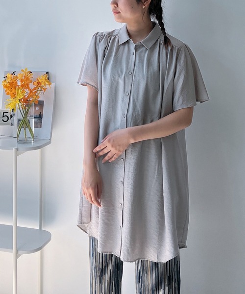 AS KNOW AS plus(アズノゥアズプラス)の「●テロリンギャザっとワンピース(ワンピース・レディース・ダークブルー/ブラック/ダークグリーン/グレイッシュベージュ/グリーン/オレンジ/マスタード/ブラック系/ベージュ系/ダークグリーン系/オレンジ系/ベージュ系1/ブラウン系1/ブラック系1/ダークグリーン系1・FREE)」の5枚目の写真