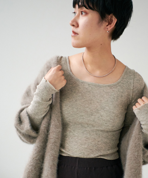 EMILY WEEK（エミリーウィーク）の「オーガニックコットンヤクウールプルオーバー（Tシャツ/カットソー・レディース・ベージュ/ブラウン・FREE）」の2枚目の写真