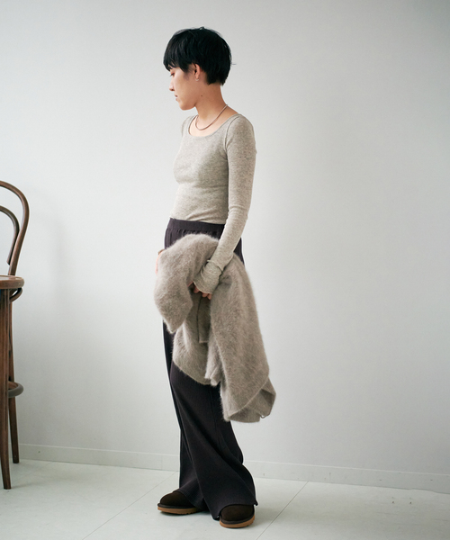 EMILY WEEK（エミリーウィーク）の「オーガニックコットンヤクウールプルオーバー（Tシャツ/カットソー・レディース・ベージュ/ブラウン・FREE）」の3枚目の写真