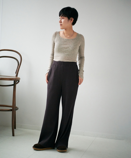 EMILY WEEK（エミリーウィーク）の「オーガニックコットンヤクウールプルオーバー（Tシャツ/カットソー・レディース・ベージュ/ブラウン・FREE）」の5枚目の写真