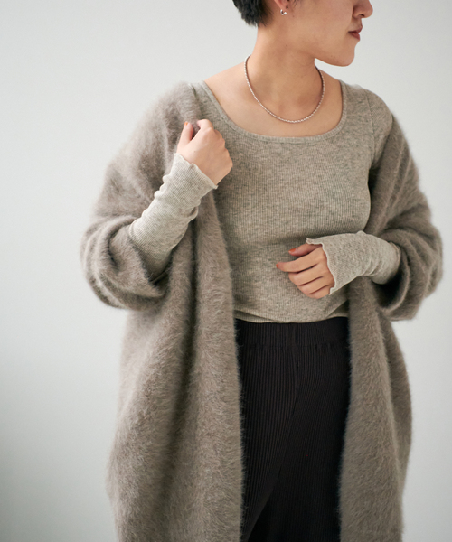 EMILY WEEK（エミリーウィーク）の「オーガニックコットンヤクウールプルオーバー（Tシャツ/カットソー・レディース・ベージュ/ブラウン・FREE）」の9枚目の写真