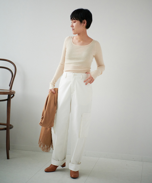 EMILY WEEK（エミリーウィーク）の「オーガニックコットンヤクウールプルオーバー（Tシャツ/カットソー・レディース・ベージュ/ブラウン・FREE）」の20枚目の写真