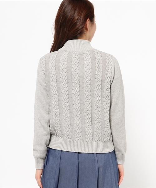 OUTLET（アウトレット）の「【who's who Chico】柄編ミハイネック長袖ニット（ニット/セーター・レディース・グレー/ネイビー/ピンク/ホワイト・FREE）」の7枚目の写真
