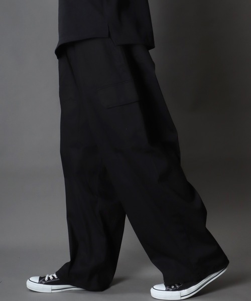 SITRY(シトリー)の「Heavy Twill Wide cargo Pants/ヘビーツイル タック ワイドカーゴ パンツ(カーゴパンツ・メンズ・カーキ/ブラック/ベージュ・M/L/LL)」の13枚目の写真