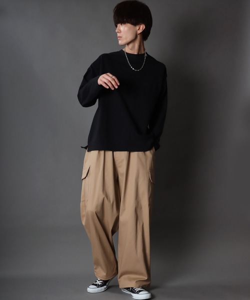 SITRY(シトリー)の「Heavy Twill Wide cargo Pants/ヘビーツイル タック ワイドカーゴ パンツ(カーゴパンツ・メンズ・カーキ/ブラック/ベージュ・M/L/LL)」の17枚目の写真
