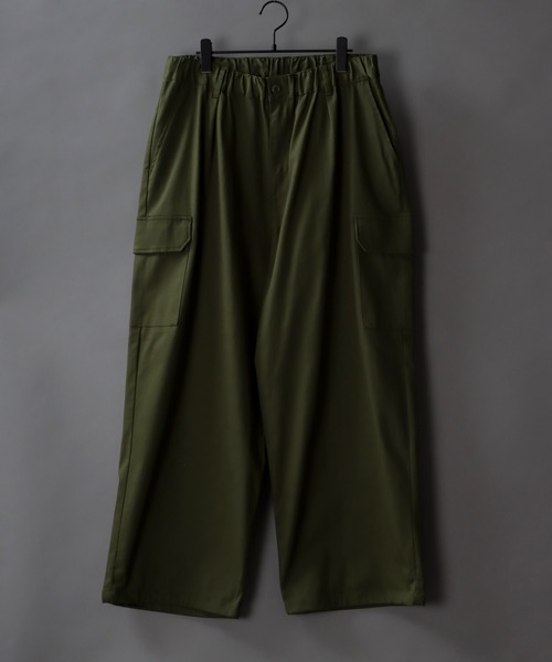SITRY(シトリー)の「Heavy Twill Wide cargo Pants/ヘビーツイル タック ワイドカーゴ パンツ(カーゴパンツ・メンズ・カーキ/ブラック/ベージュ・M/L/LL)」の6枚目の写真