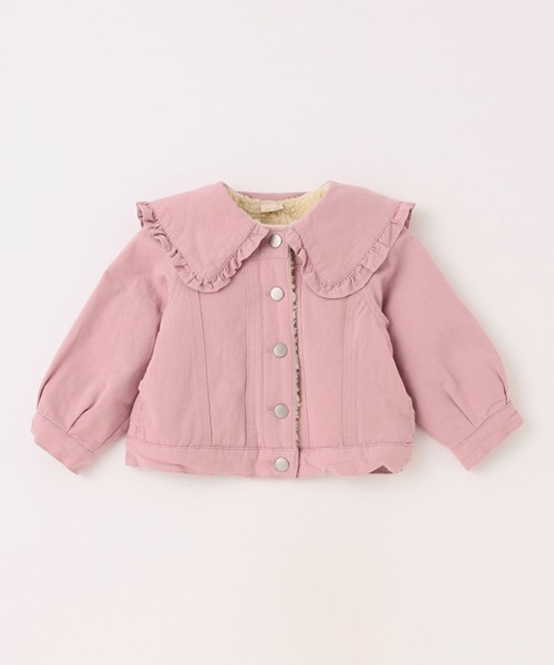 petit main（プティマイン）の「【リンク】フリルカラーデニムジャケット（デニムジャケット・キッズ・ピンク/ブルー・90cm/110cm/130cm/80ｃｍ/120cm/100cm）」の5枚目の写真