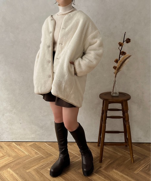 apres jour clair（アプレジュールクレア）の「【apres jour clair】2WAYキルティングブルゾン【ZOZOTOWN限定アイテム】（ブルゾン・レディース・アイボリー/ベージュ/ブラウン・フリー/X-LARGE）」の8枚目の写真