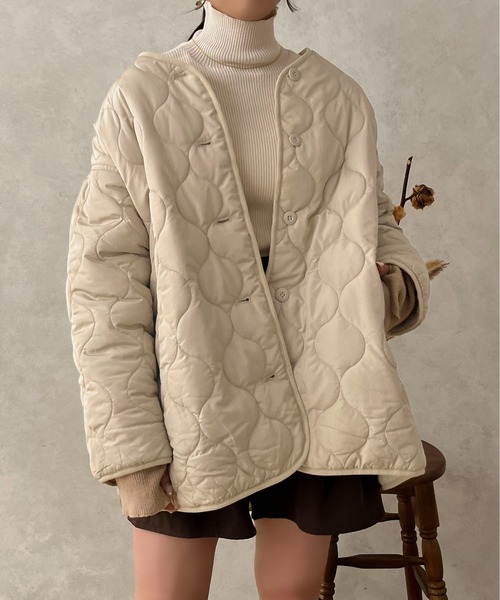 apres jour clair（アプレジュールクレア）の「【apres jour clair】2WAYキルティングブルゾン【ZOZOTOWN限定アイテム】（ブルゾン・レディース・アイボリー/ベージュ/ブラウン・フリー/X-LARGE）」の7枚目の写真