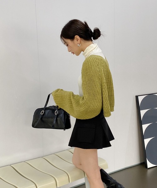 by muni:r（バイ ムニール）の「ポケットカーゴプリーツパンツスカート（スカート・レディース・ブラック/カーキ/ベージュ・SMALL/MEDIUM）」の20枚目の写真