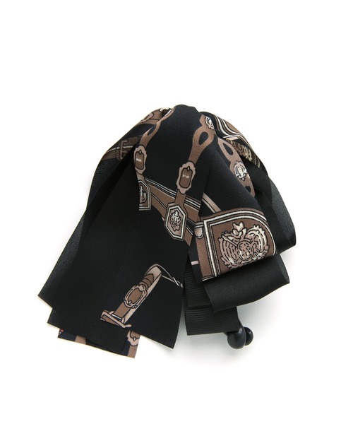 colleca la（コレカラ）の「レイヤード スカーフリボン バナナクリップ（バレッタ/ヘアクリップ・レディース・モカ/ブラック・FREE）」の5枚目の写真