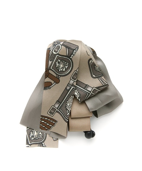 colleca la（コレカラ）の「レイヤード スカーフリボン バナナクリップ（バレッタ/ヘアクリップ・レディース・モカ/ブラック・FREE）」の6枚目の写真