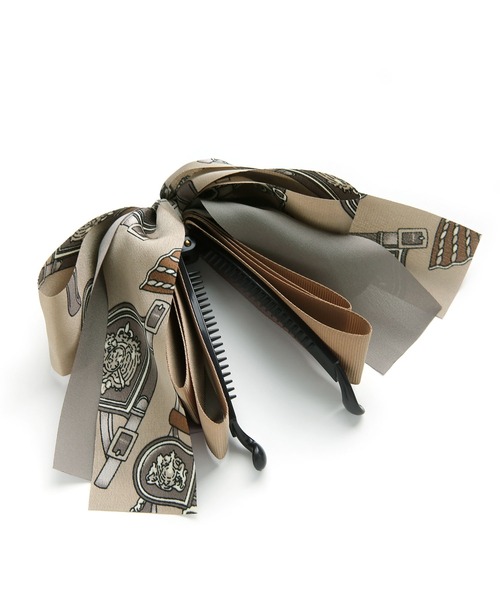 colleca la（コレカラ）の「レイヤード スカーフリボン バナナクリップ（バレッタ/ヘアクリップ・レディース・モカ/ブラック・FREE）」の8枚目の写真