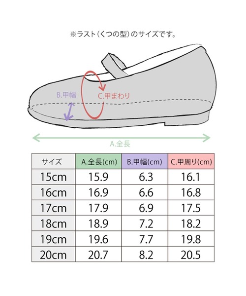 panpantutu(パンパンチュチュ)の「バレエシューズ(リボンパレード・お花畑)(バレエシューズ・キッズ・ピンク系その他/ピンク/ブラック・15cm/19cm/16cm/20㎝/18cm/17cm)」の4枚目の写真
