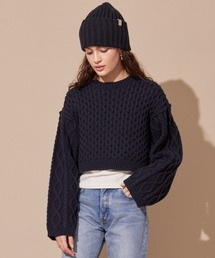 ALEXIA STAM | Aran Cropped Knit Top /アランクロップドニットトップ(ニット/セーター)