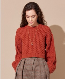 ALEXIA STAM | Aran Cropped Knit Top /アランクロップドニットトップ(ニット/セーター)