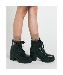 ZIDDY | ZIDDY/【ニコ☆プチ掲載】リボン紐チャンキーヒールショートブーツ(21~24cm)(ブーツ)