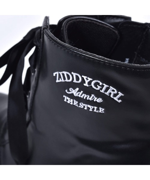 ZIDDY（ジディ）の「ZIDDY/【ニコ☆プチ掲載】リボン紐チャンキーヒールショートブーツ(21~24cm)（ブーツ・キッズ・ブラック・23/22/21/24）」の12枚目の写真