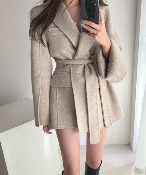 【セール】メルトントベルト付きチェスターコート（チェスターコート）｜gossip！ロサンゼルス（ゴシップロサンゼルス）