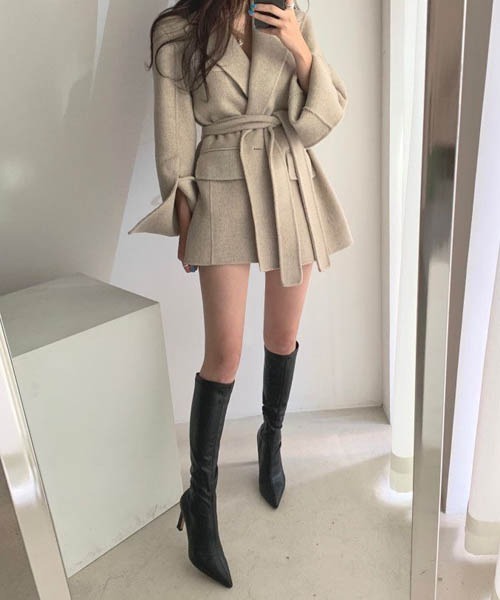 【セール】メルトントベルト付きチェスターコート（チェスターコート）｜gossip！ロサンゼルス（ゴシップロサンゼルス）