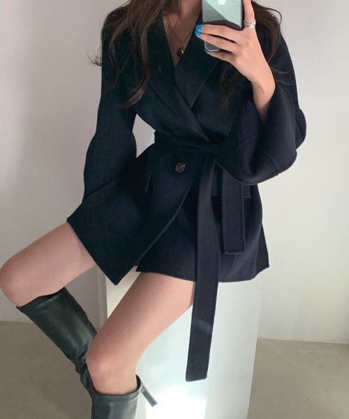 【セール】メルトントベルト付きチェスターコート（チェスターコート）｜gossip！ロサンゼルス（ゴシップロサンゼルス）