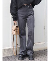 EVRIS | クロスピンタックセミフレアパンツ(デニムパンツ)