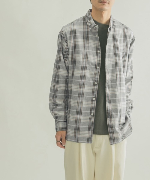 FORK&SPOON(フォークアンドスプーン)の「FORK&SPOON ネルチェックシャツ(シャツ/ブラウス・メンズ・ネイビー/アイボリー・4/5)」の2枚目の写真