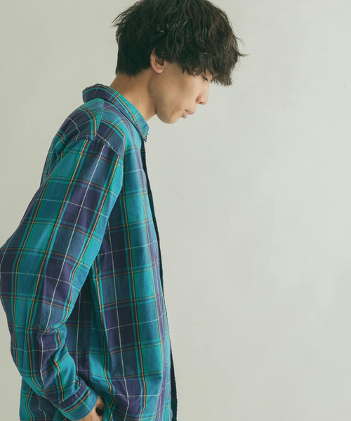 FORK&SPOON(フォークアンドスプーン)の「FORK&SPOON ネルチェックシャツ(シャツ/ブラウス・メンズ・ネイビー/アイボリー・4/5)」の16枚目の写真