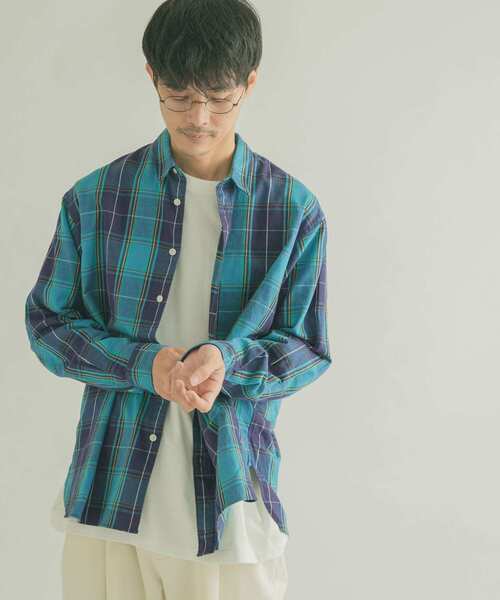 FORK&SPOON(フォークアンドスプーン)の「FORK&SPOON ネルチェックシャツ(シャツ/ブラウス・メンズ・ネイビー/アイボリー・4/5)」の8枚目の写真