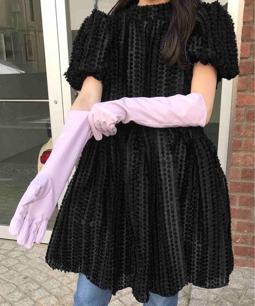 Casselini(キャセリーニ)の「【タッチパネル対応】Casselini(キャセリーニ)ストレッチロンググローブ(手袋・レディース・アイボリー/ブラック/パープル/ブラウン・FREE)」の12枚目の写真