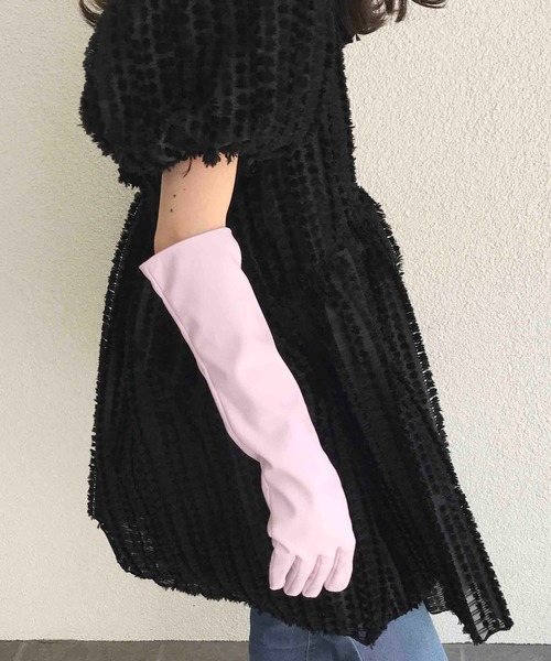Casselini(キャセリーニ)の「【タッチパネル対応】Casselini(キャセリーニ)ストレッチロンググローブ(手袋・レディース・アイボリー/ブラック/パープル/ブラウン・FREE)」の17枚目の写真
