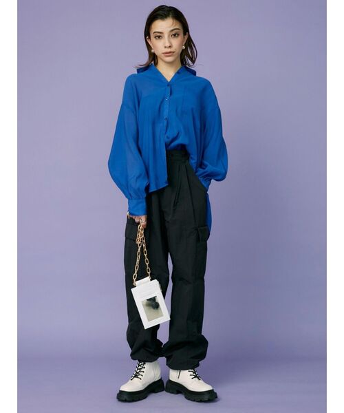 EVRIS(エヴリス)の「パラシュートパンツ(カーゴパンツ・レディース・ホワイト/ブラック/オレンジ/パープル・FREE)」の13枚目の写真