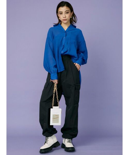 EVRIS(エヴリス)の「パラシュートパンツ(カーゴパンツ・レディース・ホワイト/ブラック/オレンジ/パープル・FREE)」の15枚目の写真