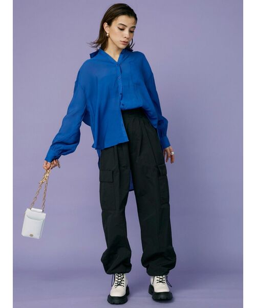 EVRIS(エヴリス)の「パラシュートパンツ(カーゴパンツ・レディース・ホワイト/ブラック/オレンジ/パープル・FREE)」の17枚目の写真