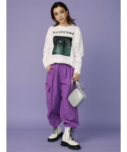 EVRIS(エヴリス)の「パラシュートパンツ(カーゴパンツ・レディース・ホワイト/ブラック/オレンジ/パープル・FREE)」の10枚目の写真