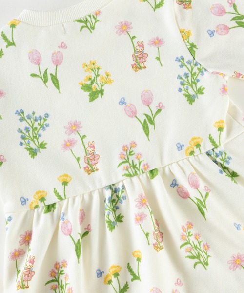 KP(ケーピー)の「日本製/mimiちゃん花柄プリントミニ裏毛Aライントレーナー(80~90)(スウェット・キッズ・杢グレー/オフホワイト・90cm/80cm)」の11枚目の写真