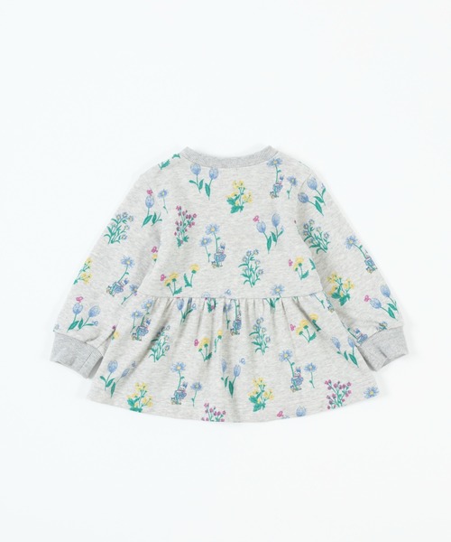 KP(ケーピー)の「日本製/mimiちゃん花柄プリントミニ裏毛Aライントレーナー(80~90)(スウェット・キッズ・杢グレー/オフホワイト・90cm/80cm)」の16枚目の写真