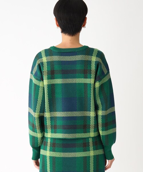 OPAQUE.CLIP（オペークドットクリップ）の「◆【PORTMAN】チェックジャカードニットプルオーバー（ニット/セーター・レディース・グリーン系その他3/オレンジ系その他3・38/40）」の17枚目の写真