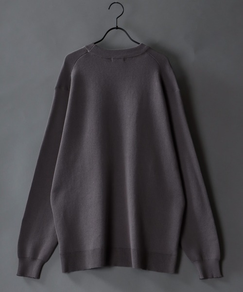 SITRY(シトリー)の「oversize smooth knitting crew neck sweater/オーバーサイズ スムース編み クルーネック ニット(ニット/セーター・メンズ・ベージュ/ブラック/ブルー/チャコールグレー・M/L)」の8枚目の写真