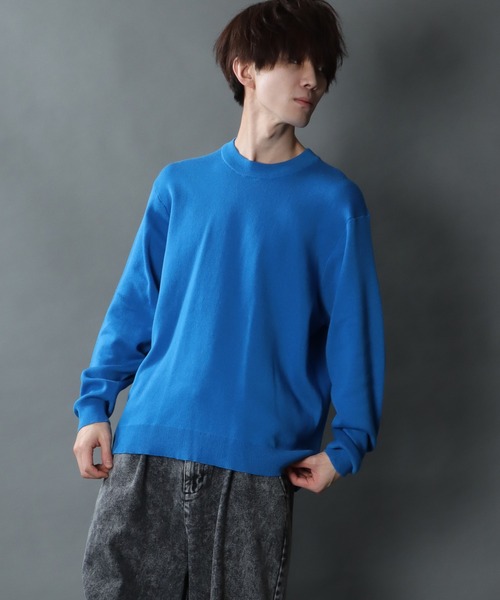SITRY(シトリー)の「oversize smooth knitting crew neck sweater/オーバーサイズ スムース編み クルーネック ニット(ニット/セーター・メンズ・ベージュ/ブラック/ブルー/チャコールグレー・M/L)」の22枚目の写真