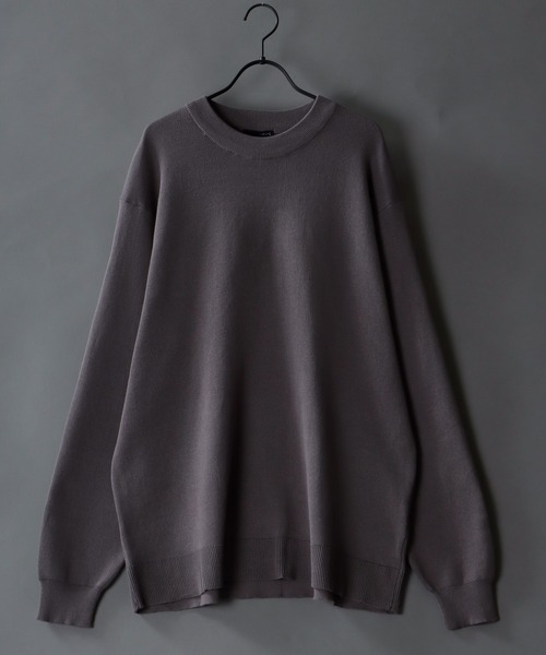 SITRY(シトリー)の「oversize smooth knitting crew neck sweater/オーバーサイズ スムース編み クルーネック ニット(ニット/セーター・メンズ・ベージュ/ブラック/ブルー/チャコールグレー・M/L)」の14枚目の写真