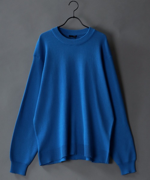 SITRY(シトリー)の「oversize smooth knitting crew neck sweater/オーバーサイズ スムース編み クルーネック ニット(ニット/セーター・メンズ・ベージュ/ブラック/ブルー/チャコールグレー・M/L)」の16枚目の写真