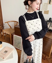 moment+ | カットジョーゼットダブルストラップキャミワンピース(ワンピース)