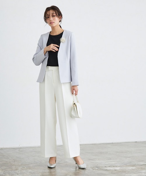 Pierrot（ピエロ）の「フレアジャケット（ノーカラージャケット・レディース・ブラック/ベージュ/ネイビー/グレー系その他・M/L）」の13枚目の写真