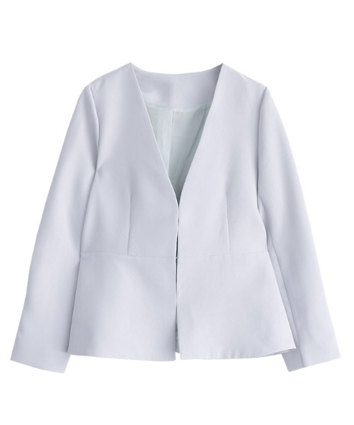 Pierrot（ピエロ）の「フレアジャケット（ノーカラージャケット・レディース・ブラック/ベージュ/ネイビー/グレー系その他・M/L）」の14枚目の写真