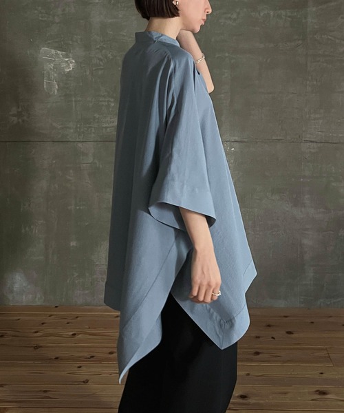 cona（コナ）の「【ZOZO限定】ドレープオーバーシャツ（シャツ/ブラウス・レディース・ブラック/ブルー・FREE）」の12枚目の写真