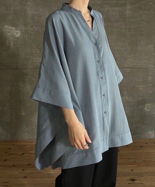 cona（コナ）の「【ZOZO限定】ドレープオーバーシャツ（シャツ/ブラウス・レディース・ブラック/ブルー・FREE）」の14枚目の写真